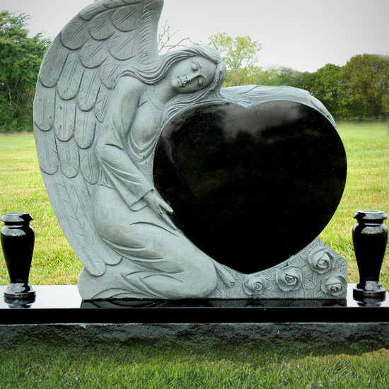 India Black Granite Single Heart / Sculpted Angel / Vases